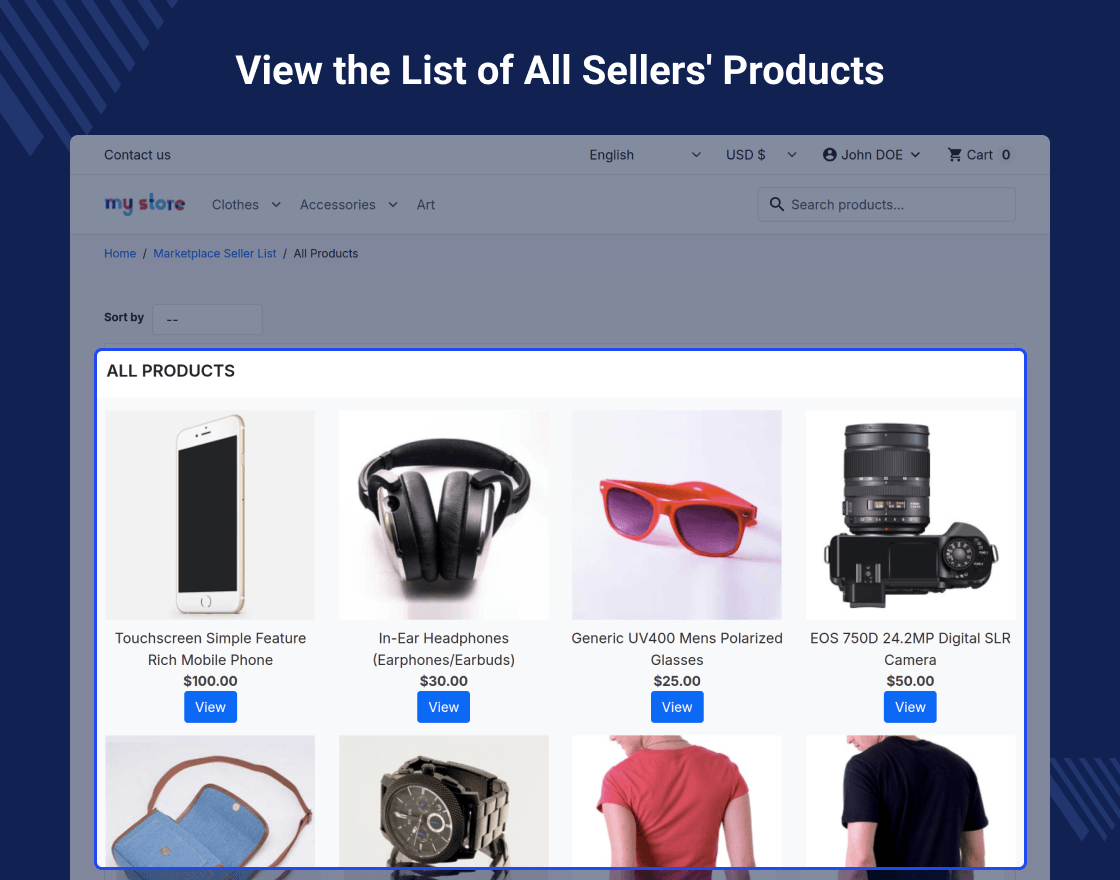 Prestashop Marketplace Seller List