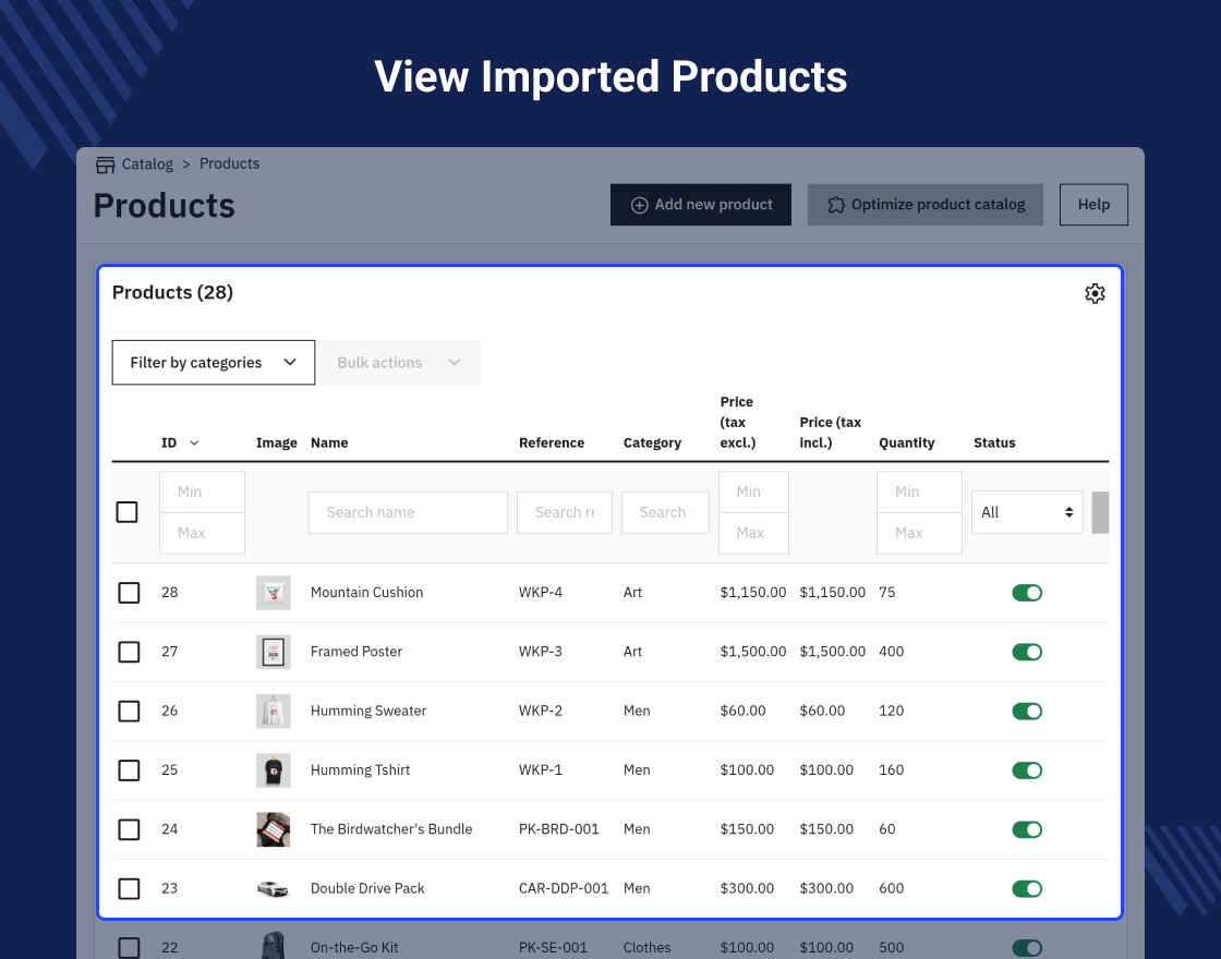 Prestashop Import Export