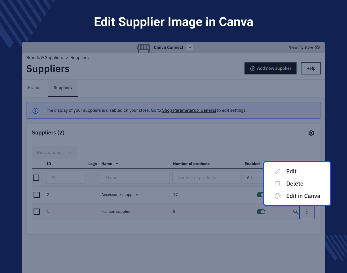 PrestaShop Canva Connect