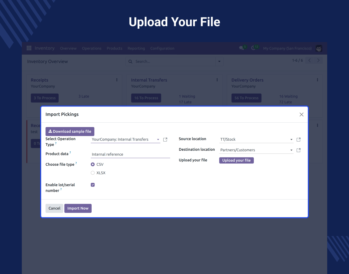 Odoo Advance Pickings Import