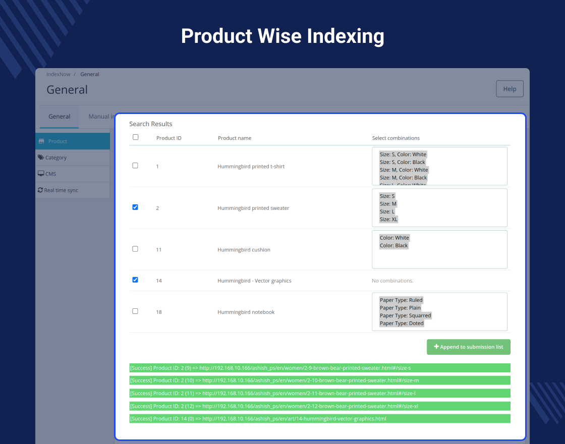 PrestaShop IndexNow Integration