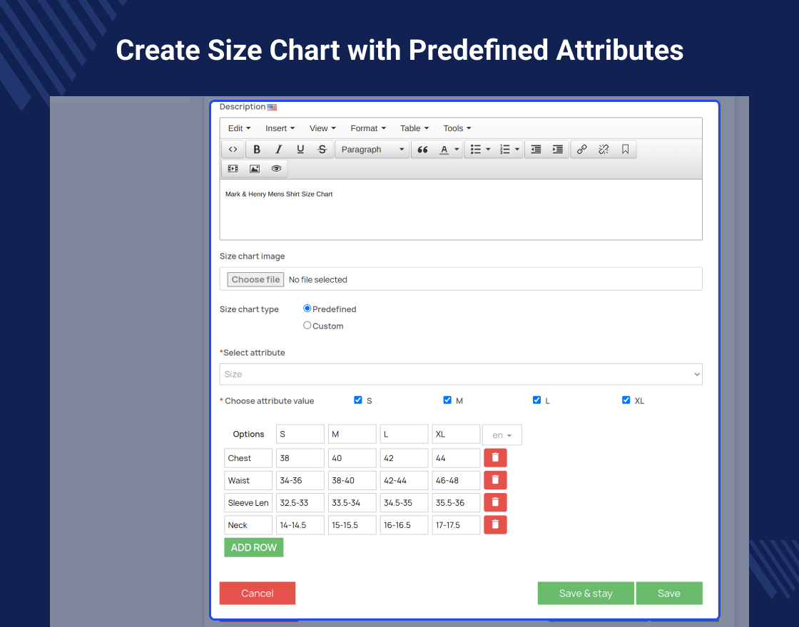 PrestaShop Marketplace Product Size Chart