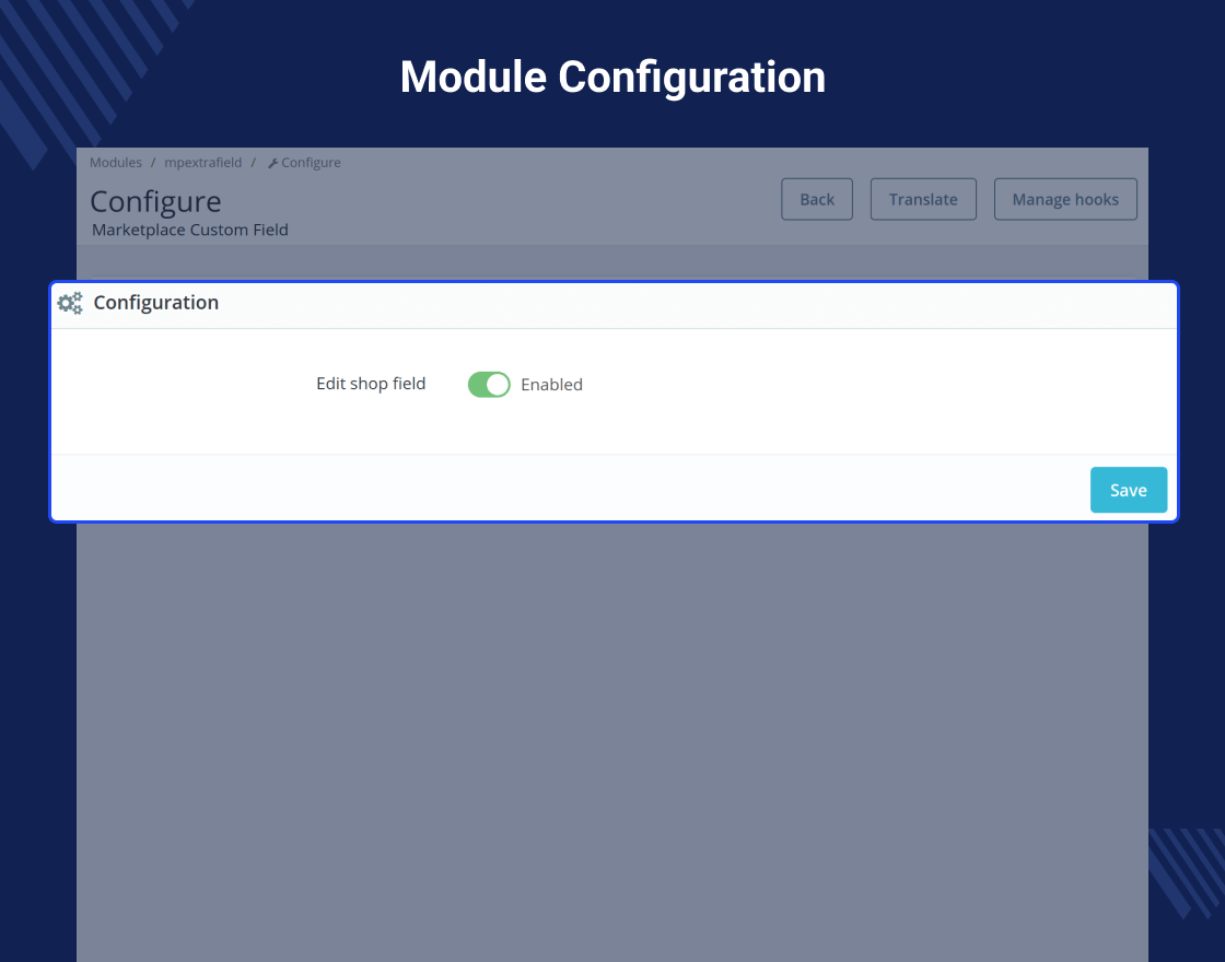 Prestashop Marketplace Custom Field 