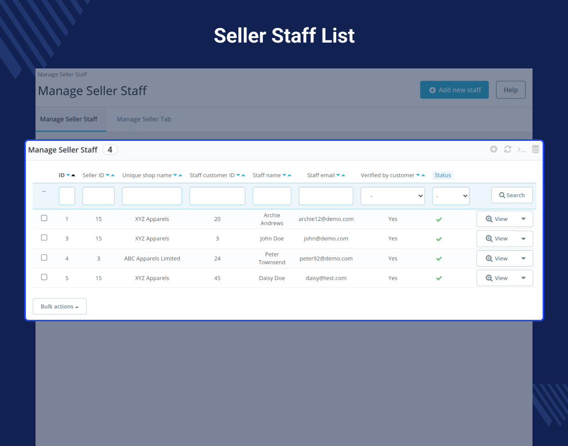 Prestashop Marketplace Seller Staff