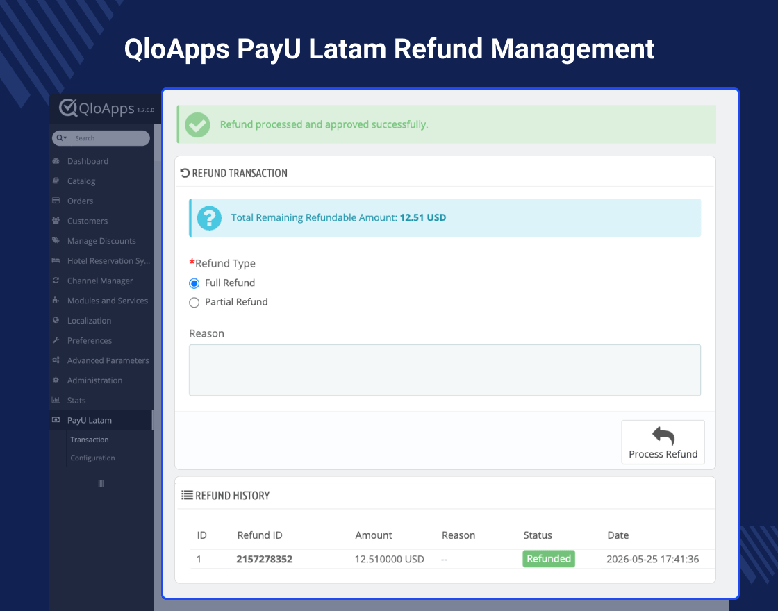  QloApps PayU Latam Payment Gateway
