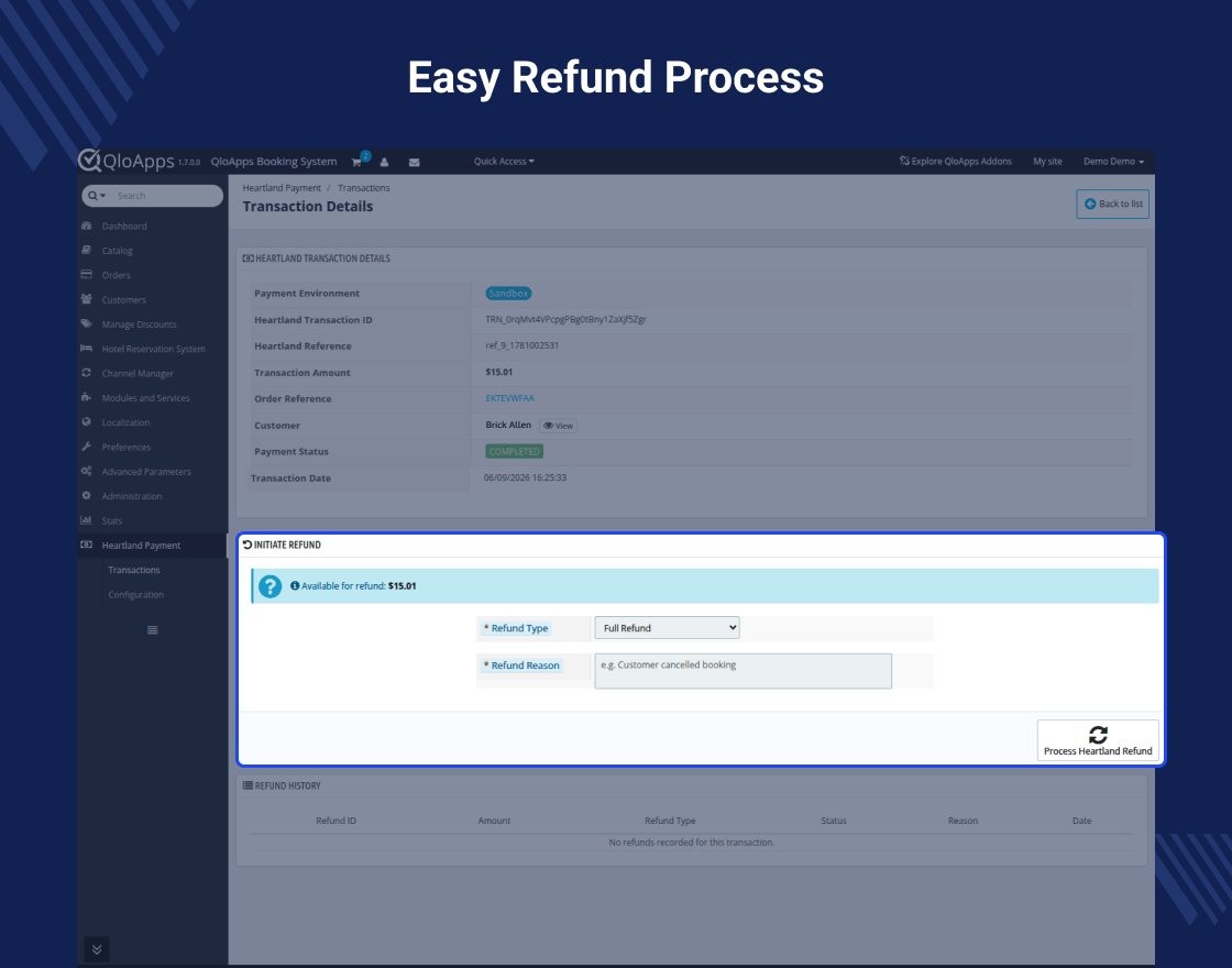 QloApps Heartland Payment Gateway