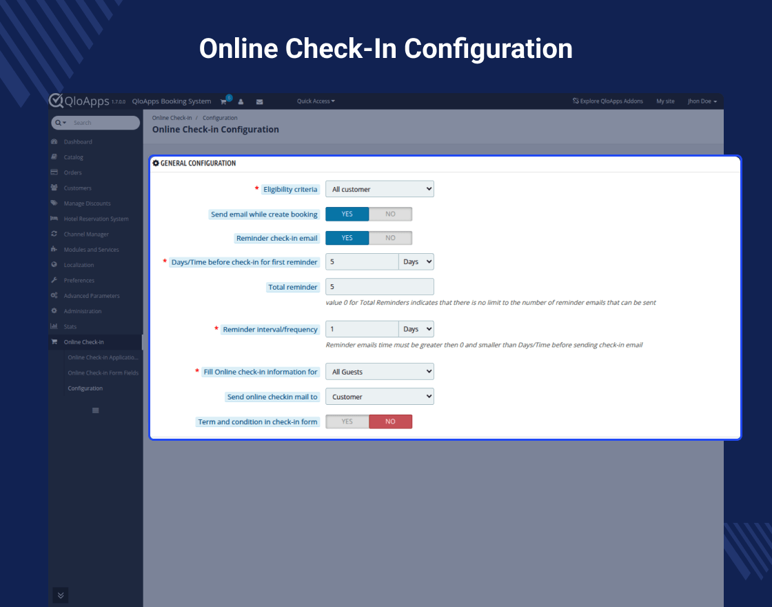 QloApps Online Check-in