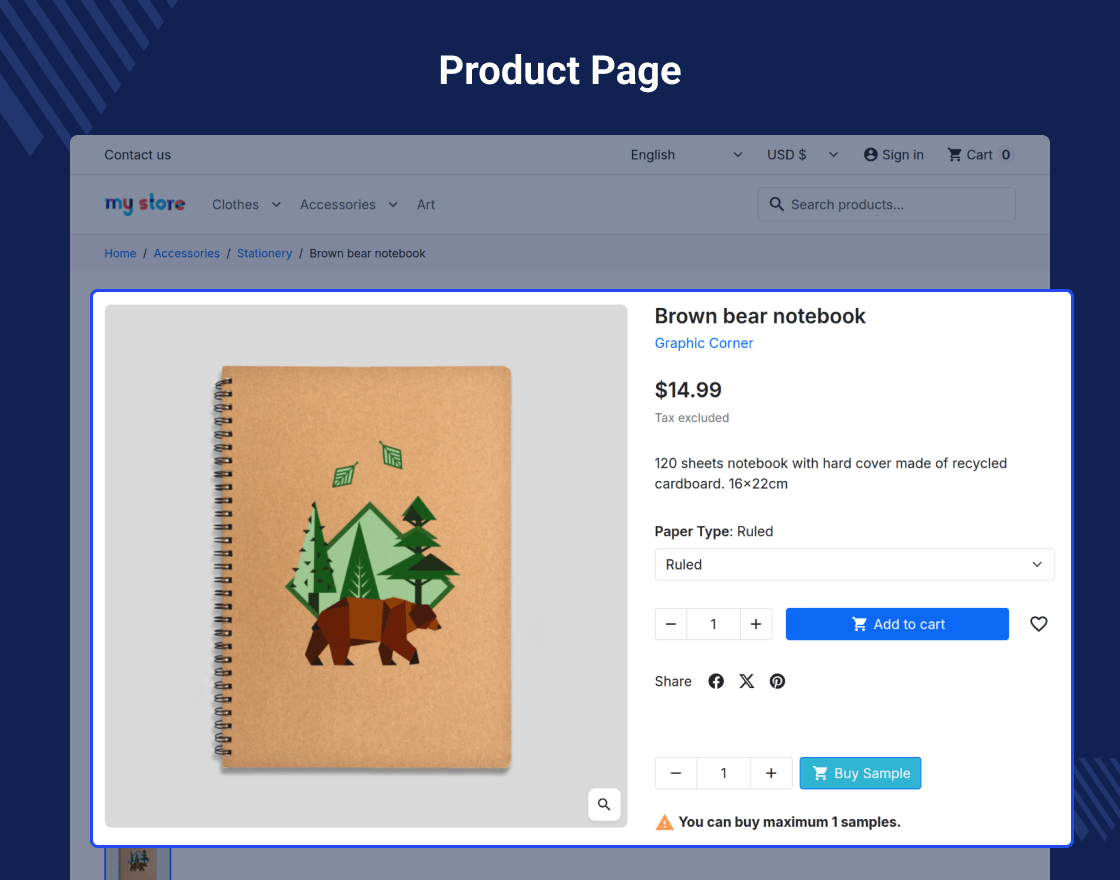 Prestashop Sample Product