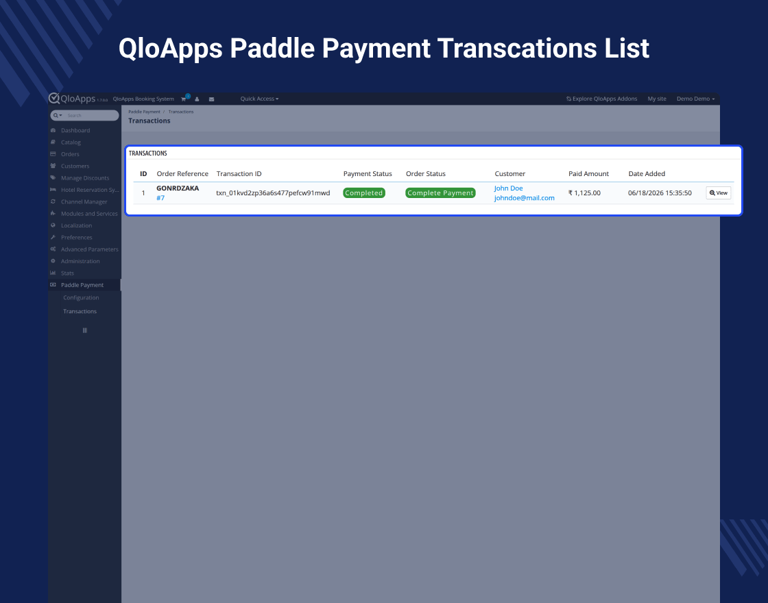 QloaApps Paddle Payment Gateway