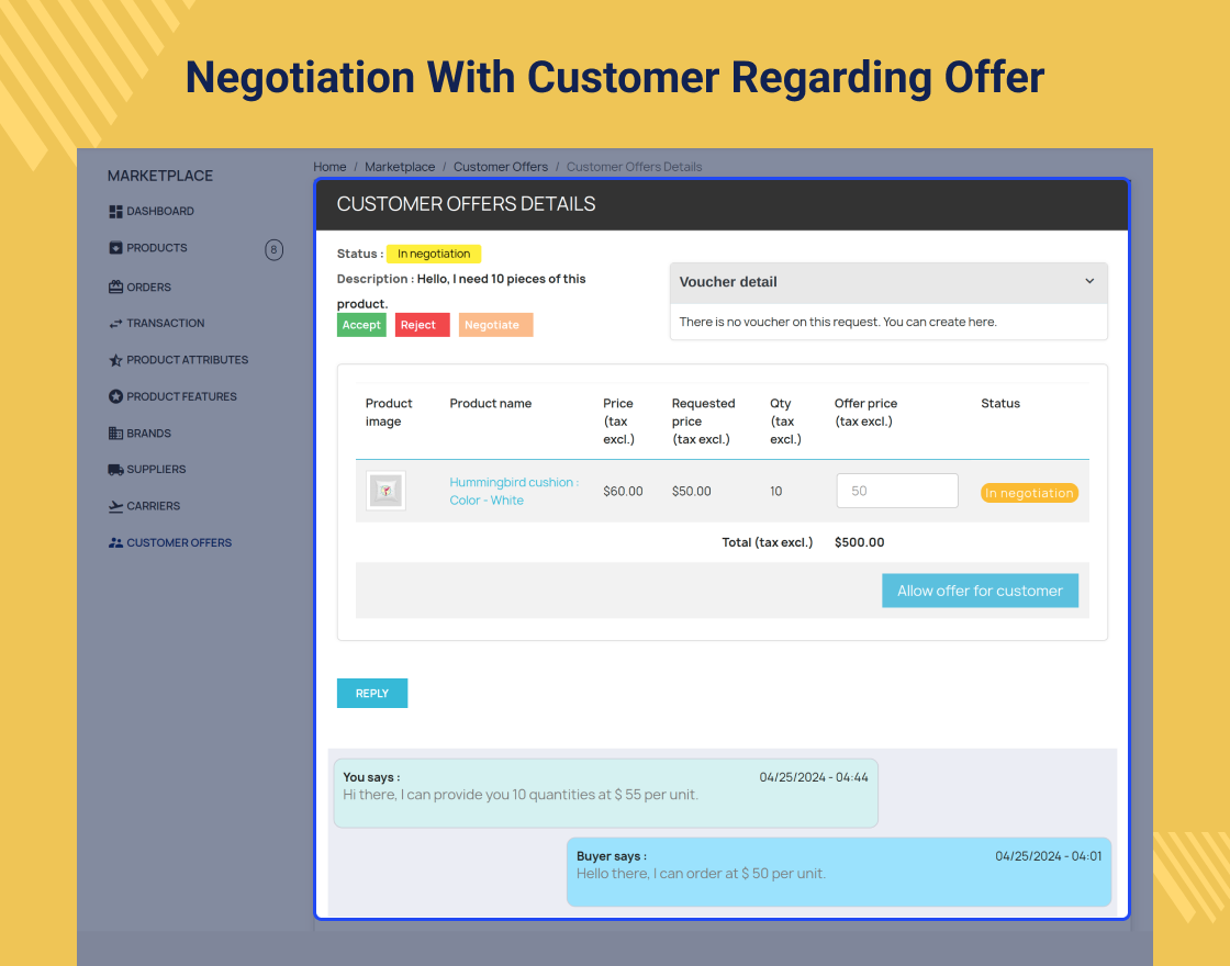 PrestaShop Marketplace Make an Offer
