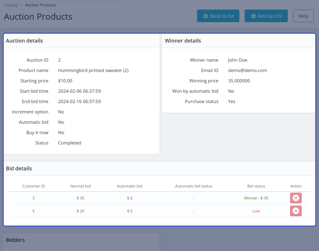 PrestaShop Product Auction 