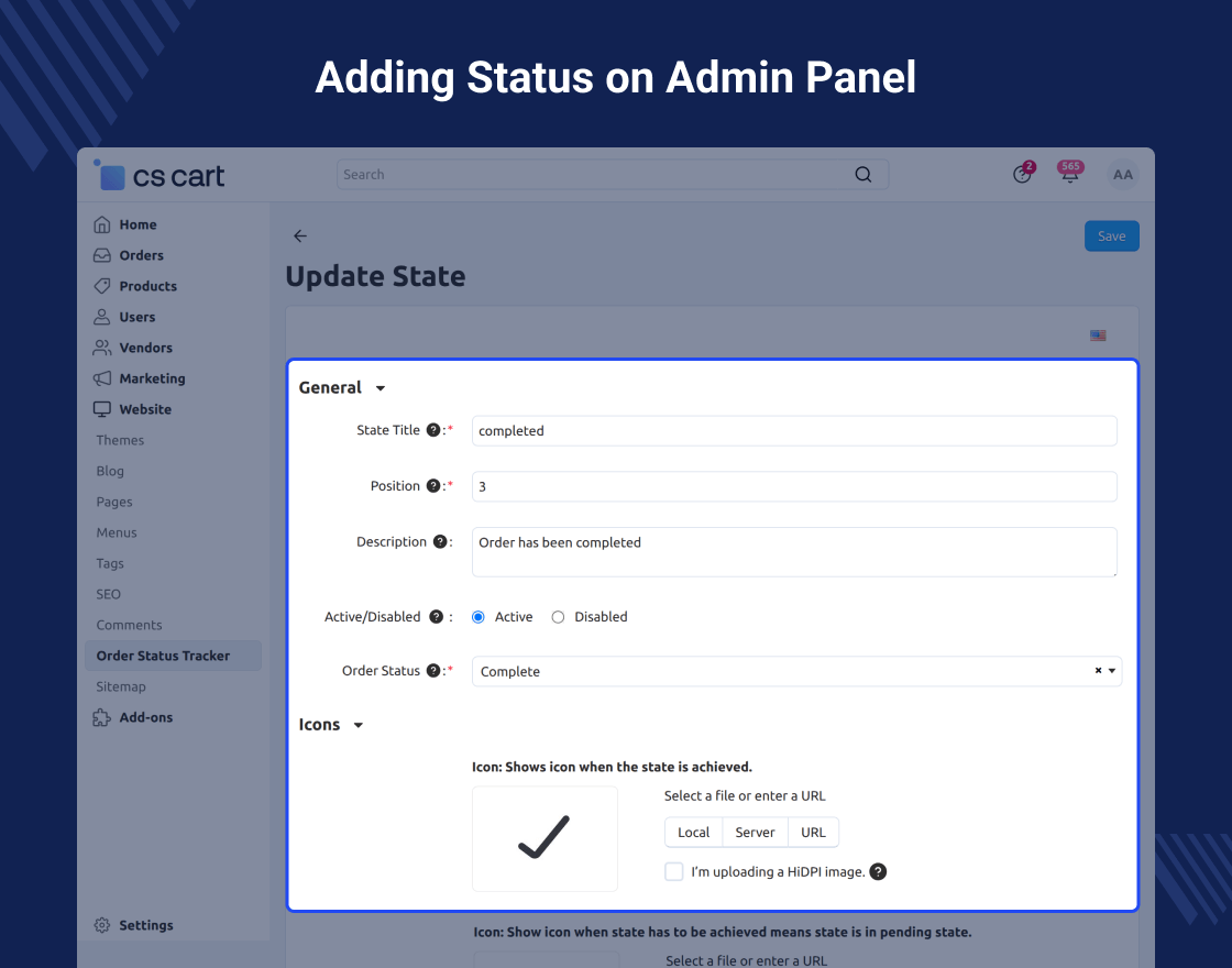CS-Cart Order Status Tracker