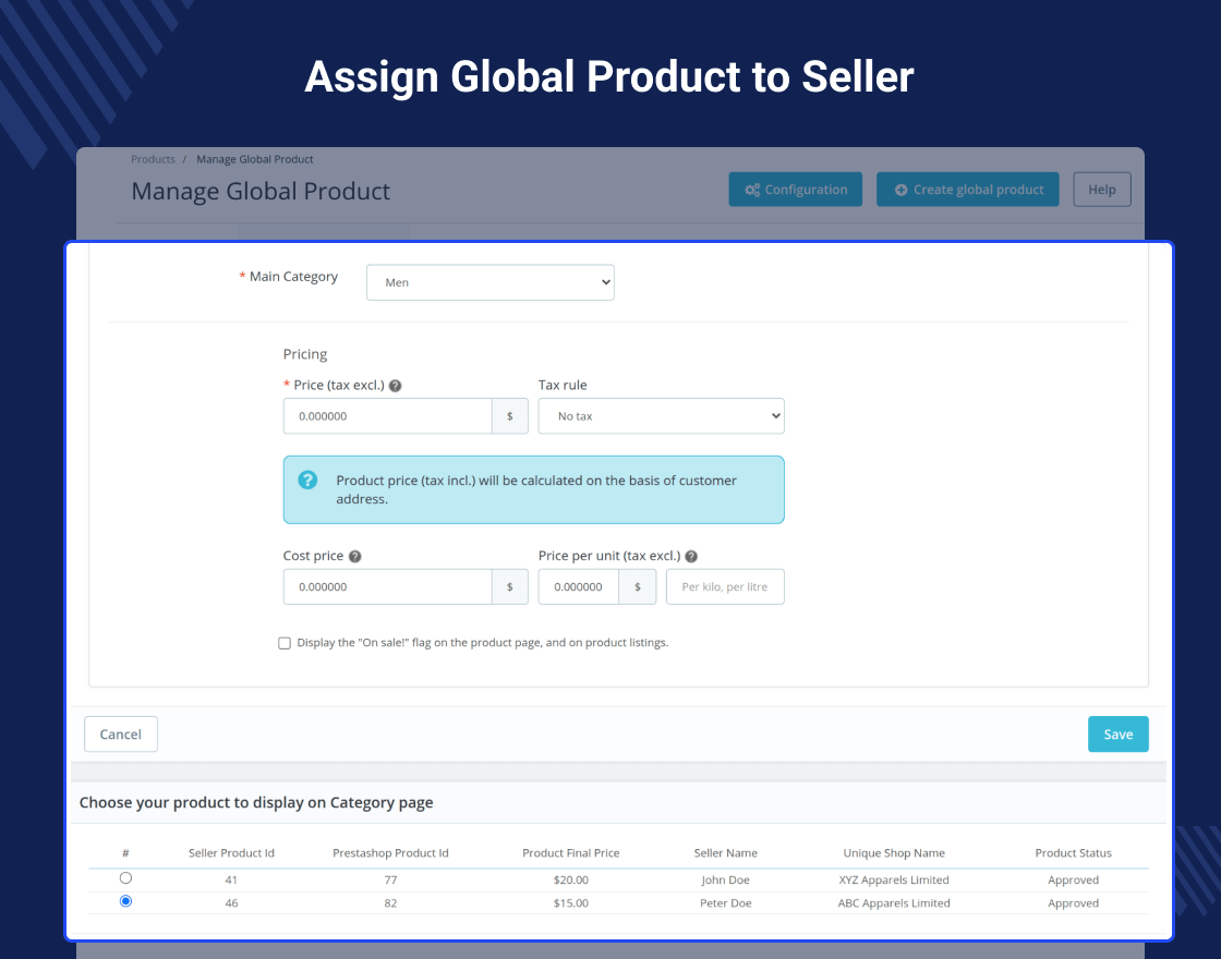 PrestaShop Marketplace Seller Price Comparison