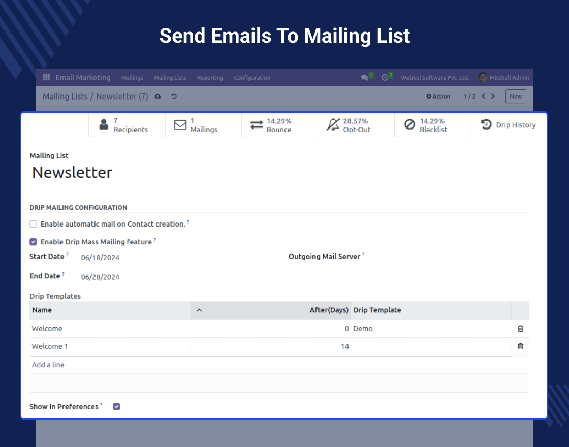 Odoo Drip Mass Mailing