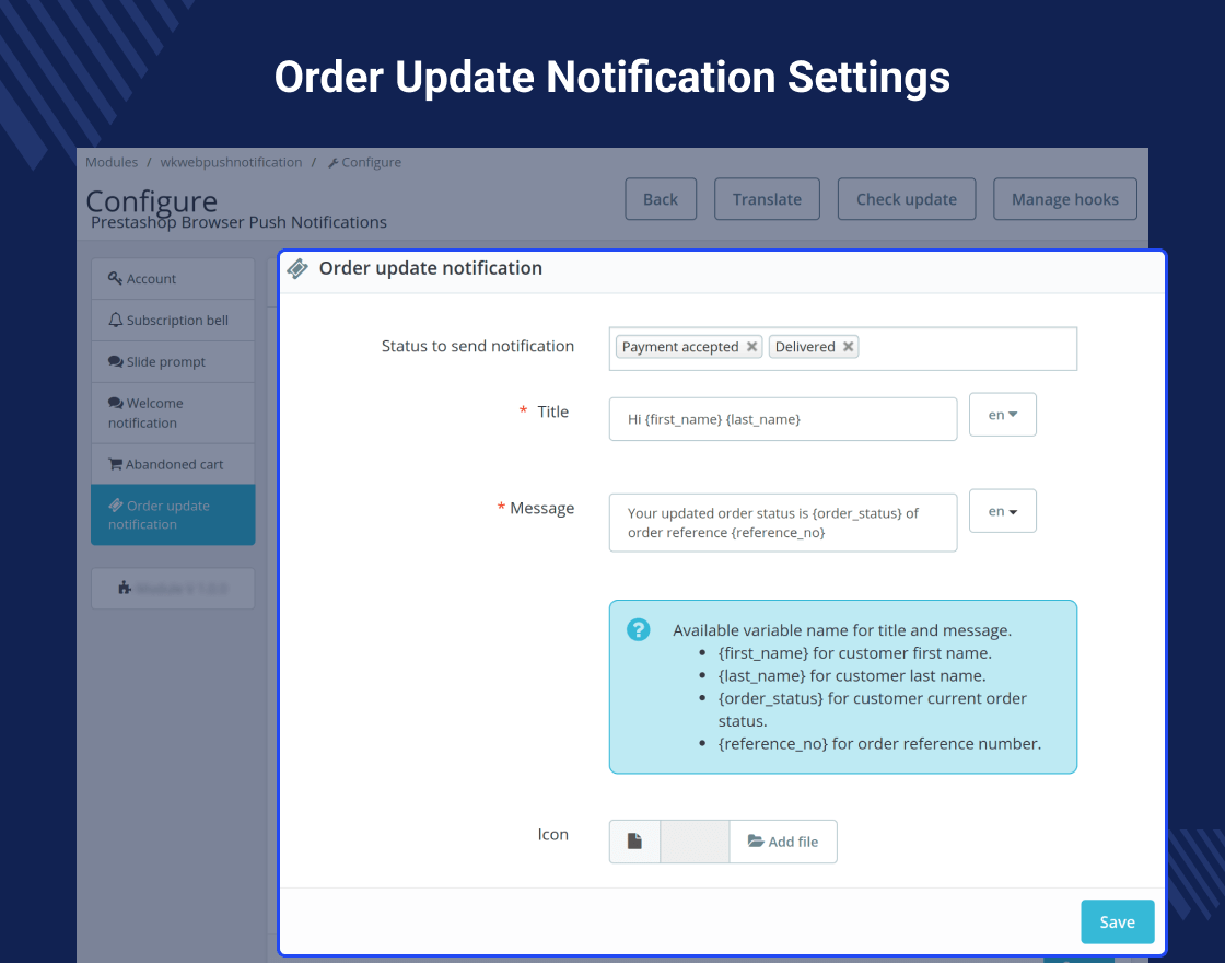 PrestaShop Browser Push Notifications