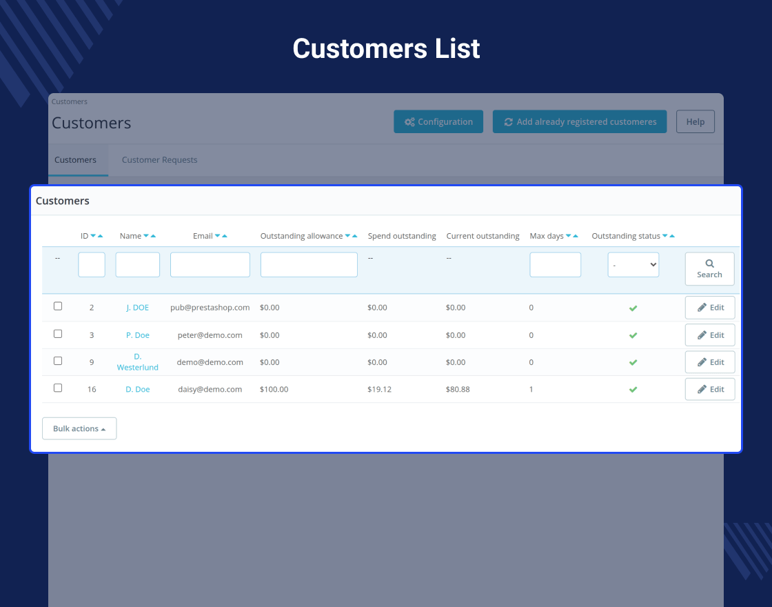 PrestaShop Pay With Outstanding Amount