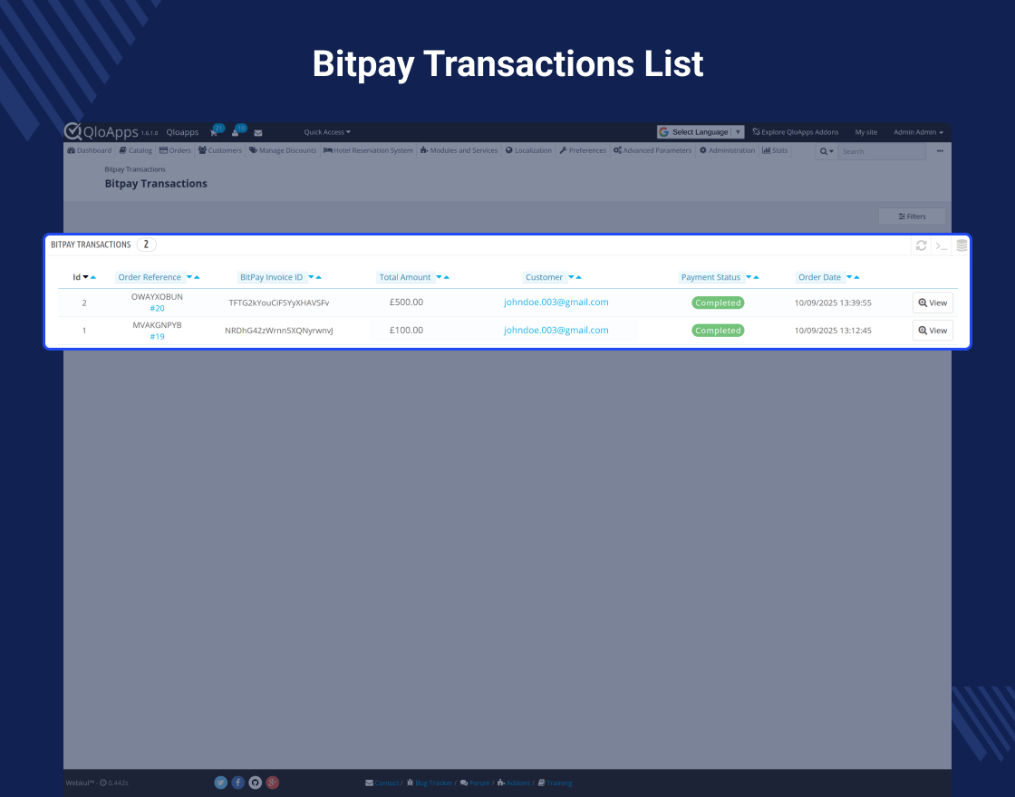 QloApps Bitpay Payment Gateway