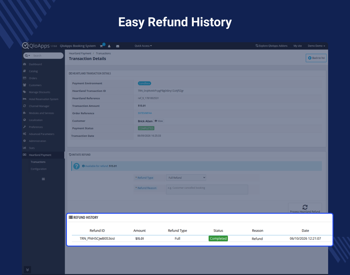QloApps Heartland Payment Gateway