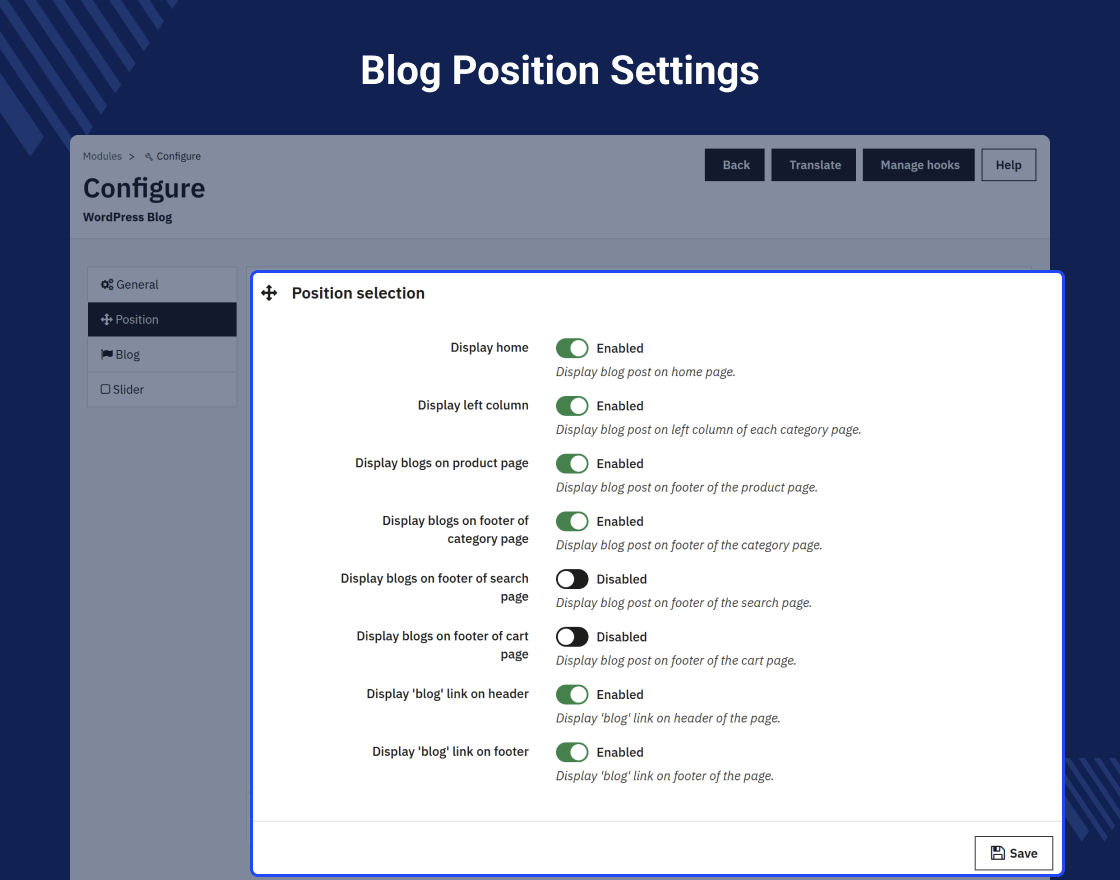 Prestashop WordPress Blog