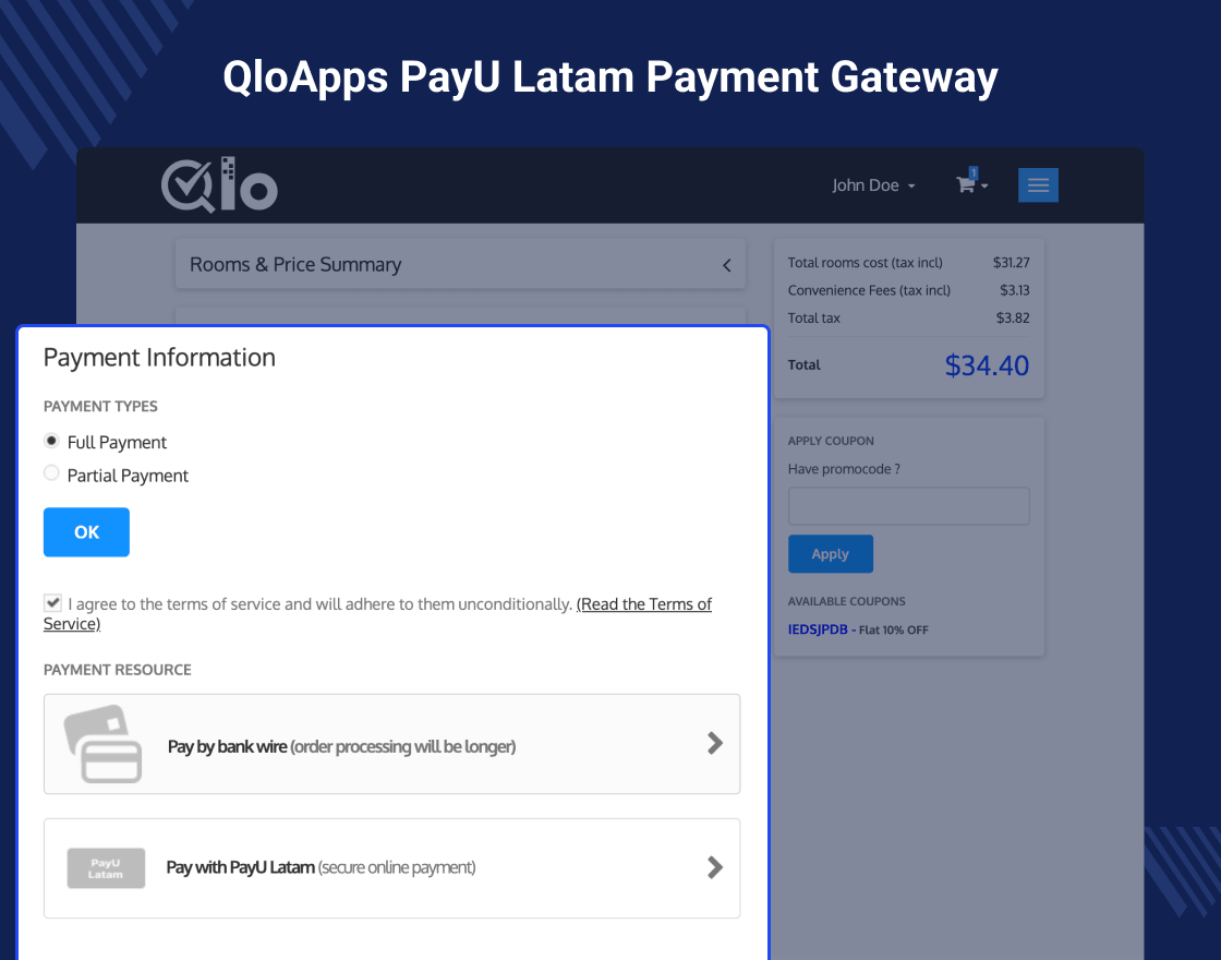  QloApps PayU Latam Payment Gateway