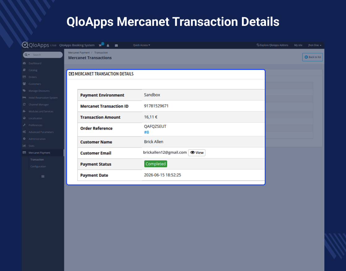 QloApps Mercanet Payment Gateway