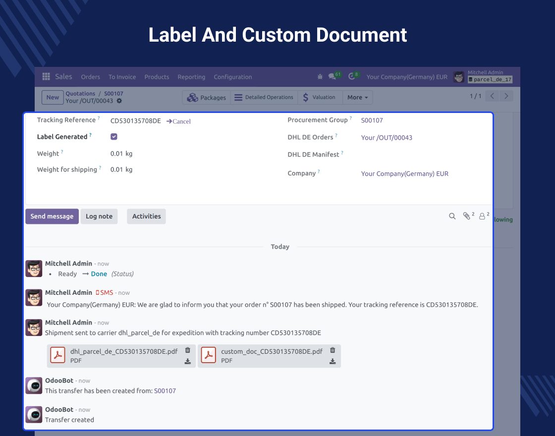 Odoo DHL Parcel DE Shipping/Returns