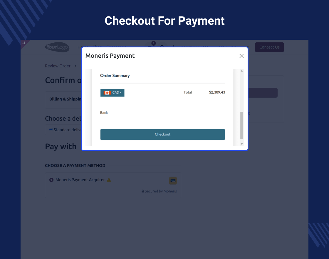 Odoo Website Moneris Payment Acquirer