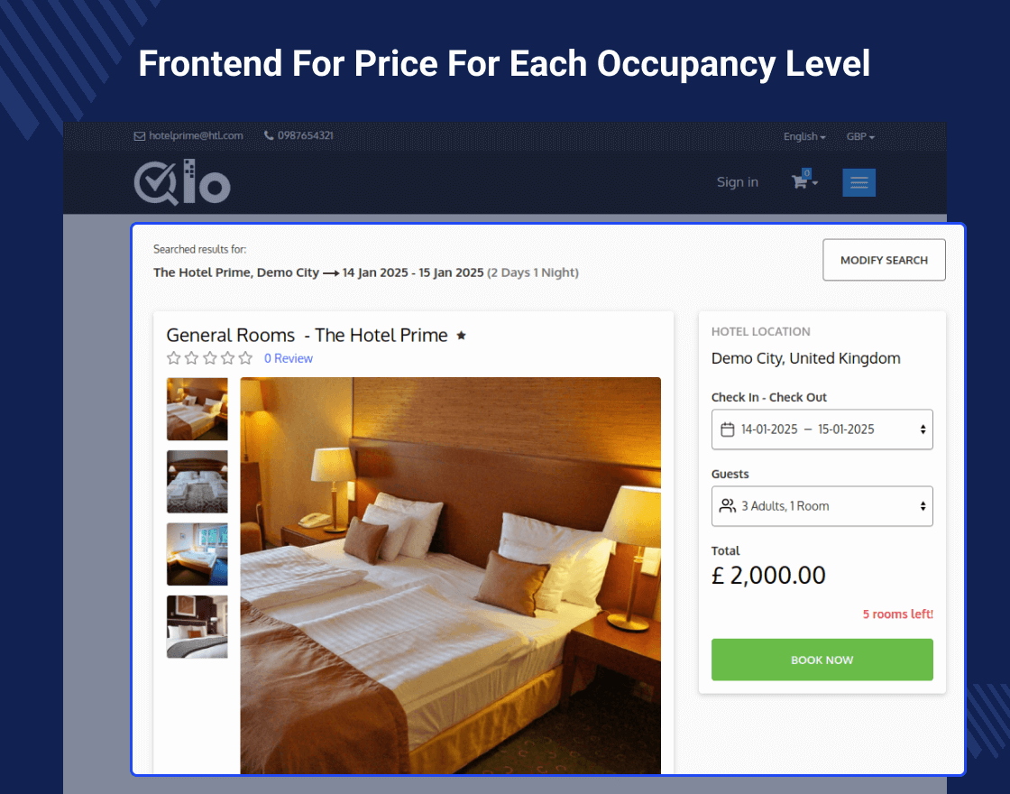 QloApps Occupancy Based Pricing