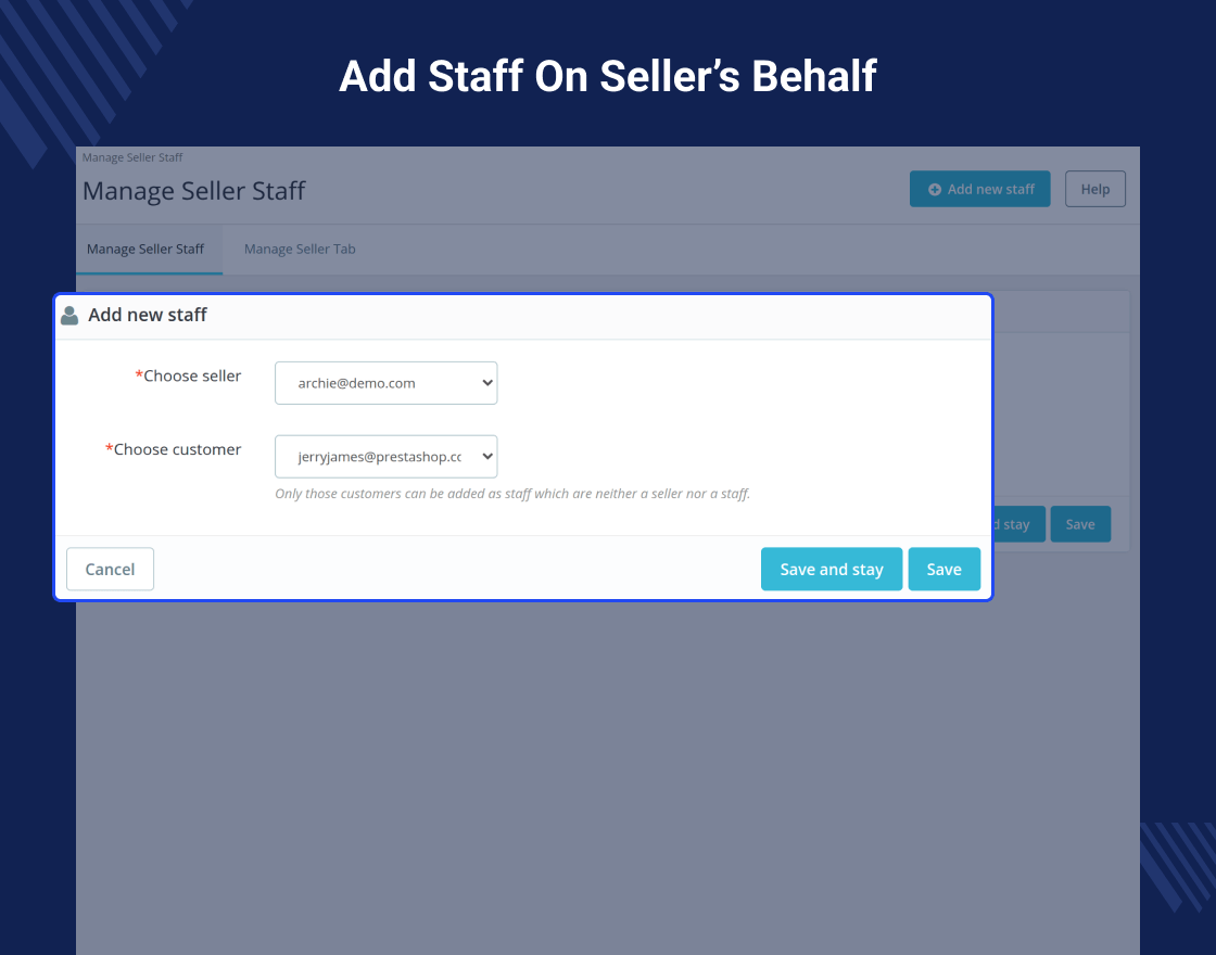 Prestashop Marketplace Seller Staff
