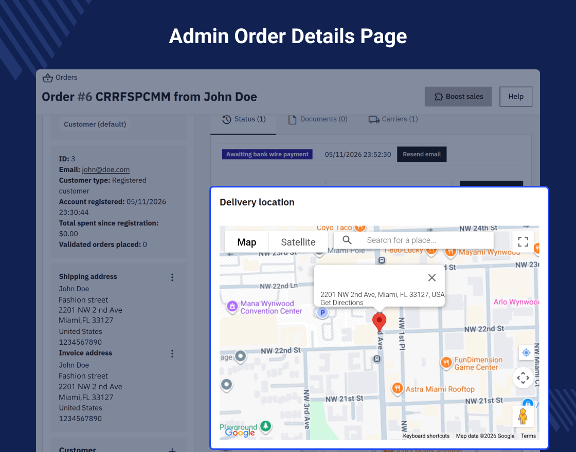 Prestashop Set Your Delivery Location