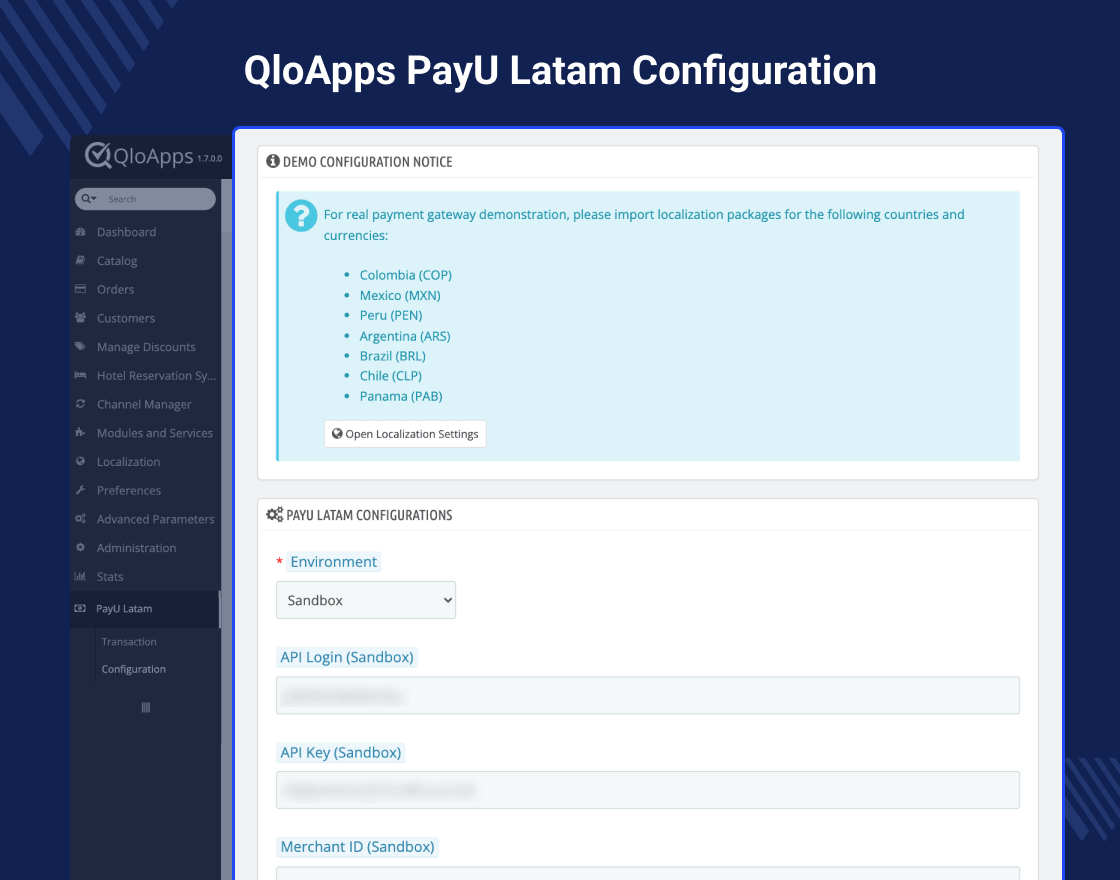  QloApps PayU Latam Payment Gateway