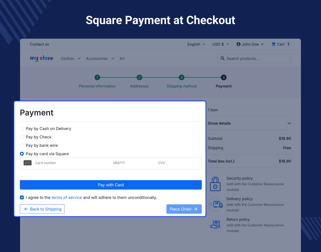 PrestaShop Square Payment Gateway