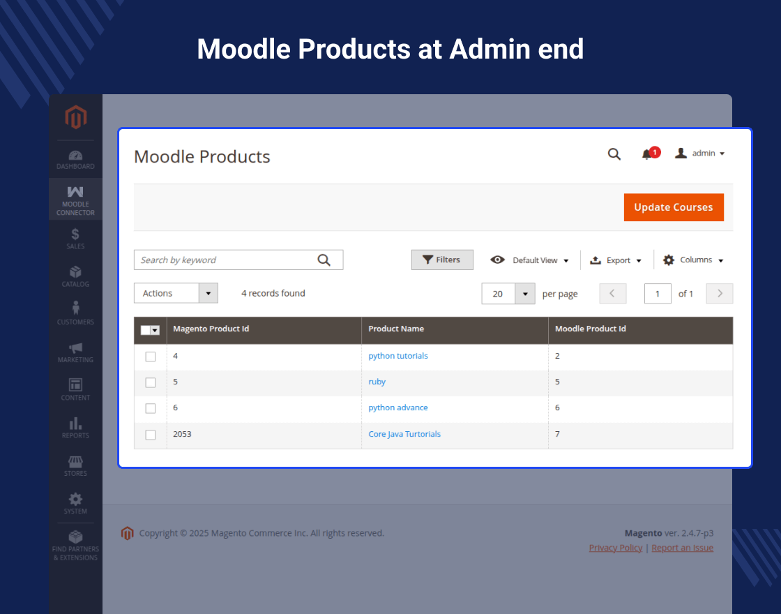 Moodle Connector for Magento 2