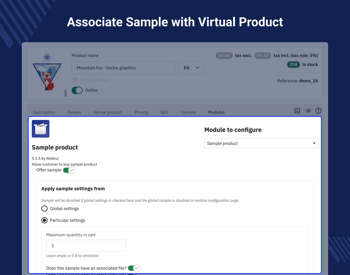 Prestashop Sample Product