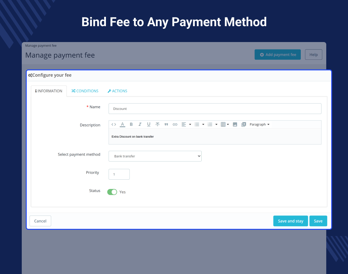PrestaShop Payment Extra Fee/Discount