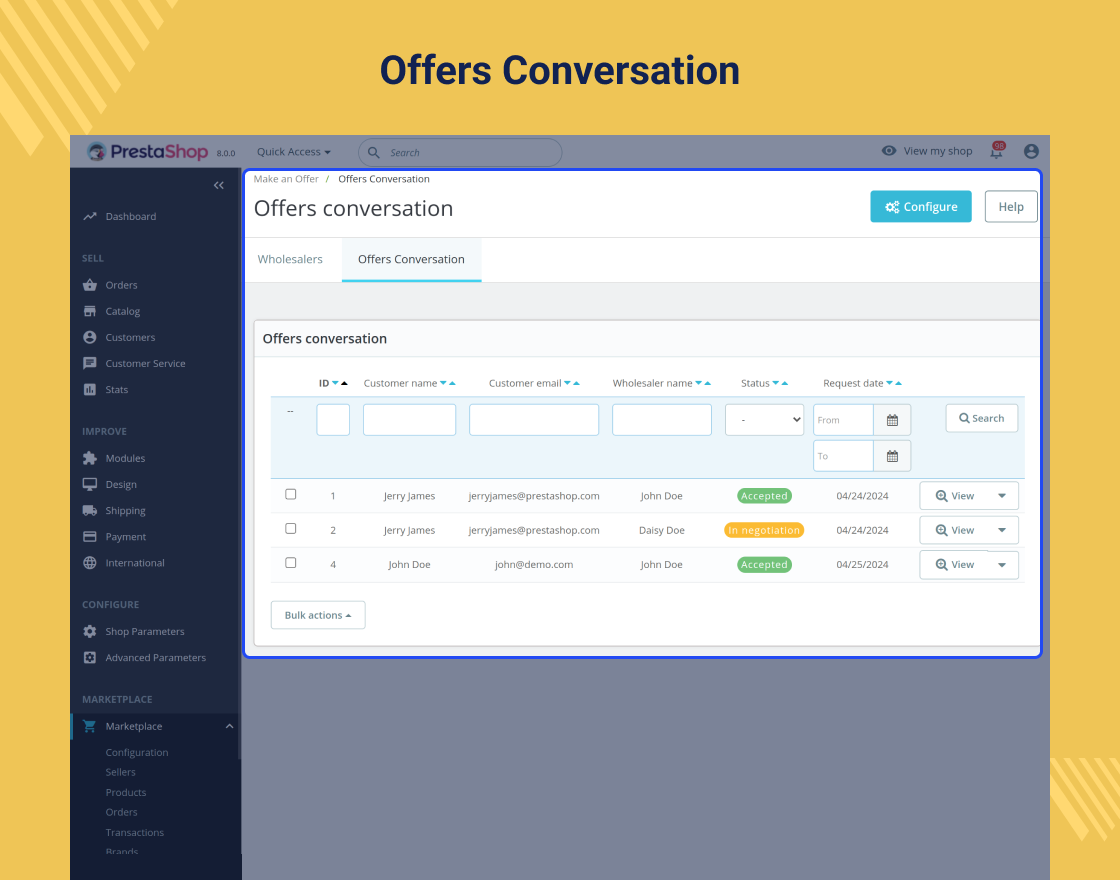 PrestaShop Marketplace Make an Offer