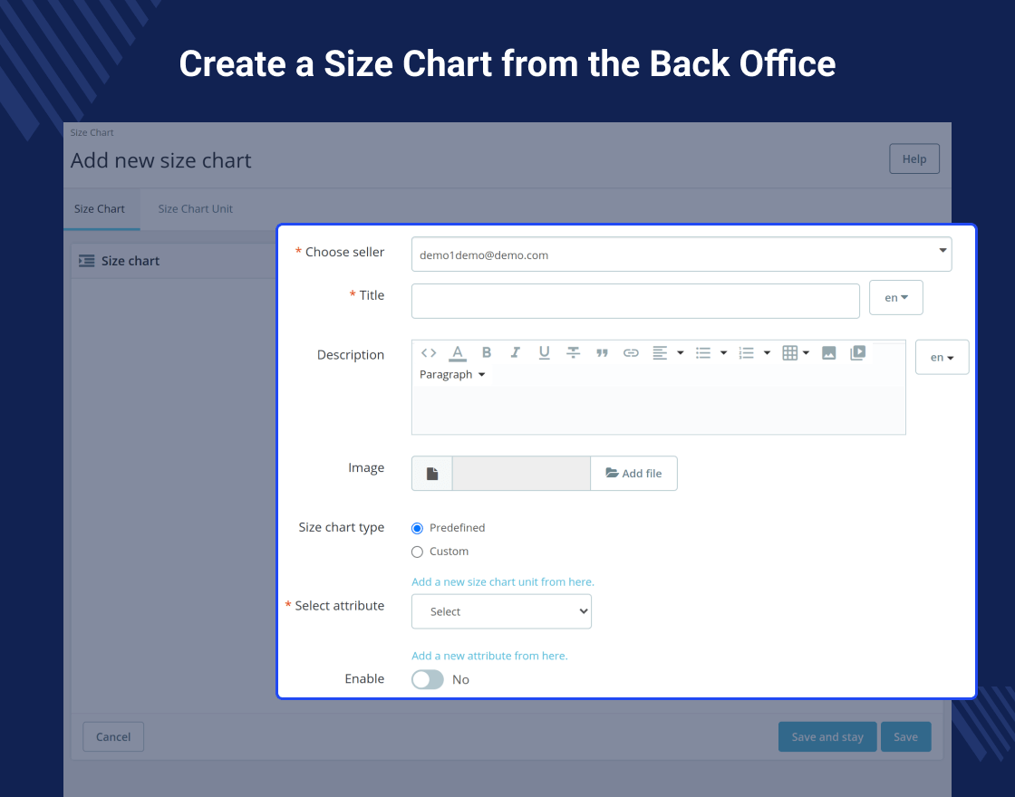 PrestaShop Marketplace Product Size Chart