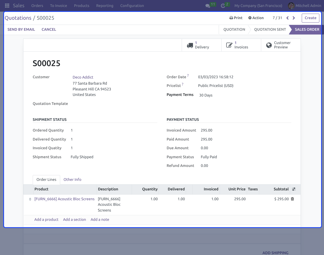 Odoo Advance Order Status Management