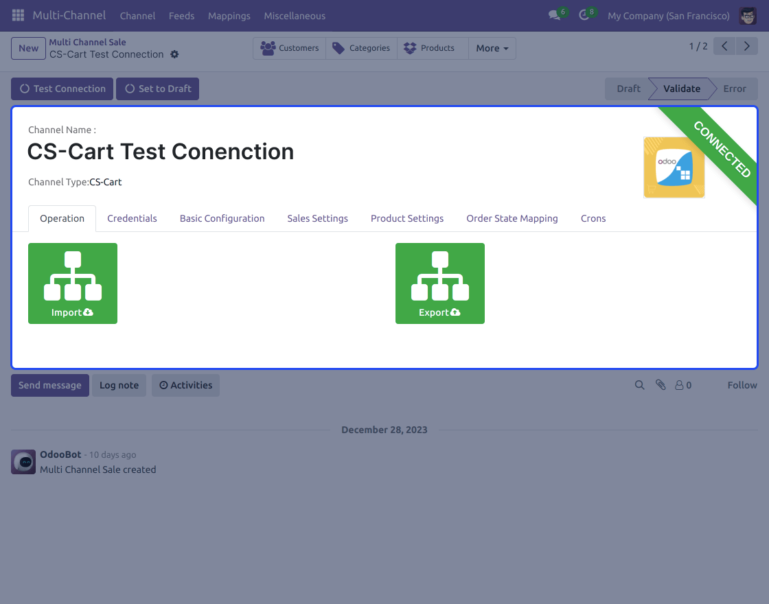 CS-Cart Odoo Bridge (COB)
