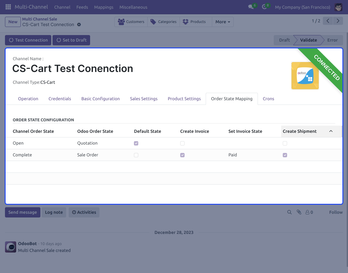 CS-Cart Odoo Bridge (COB)