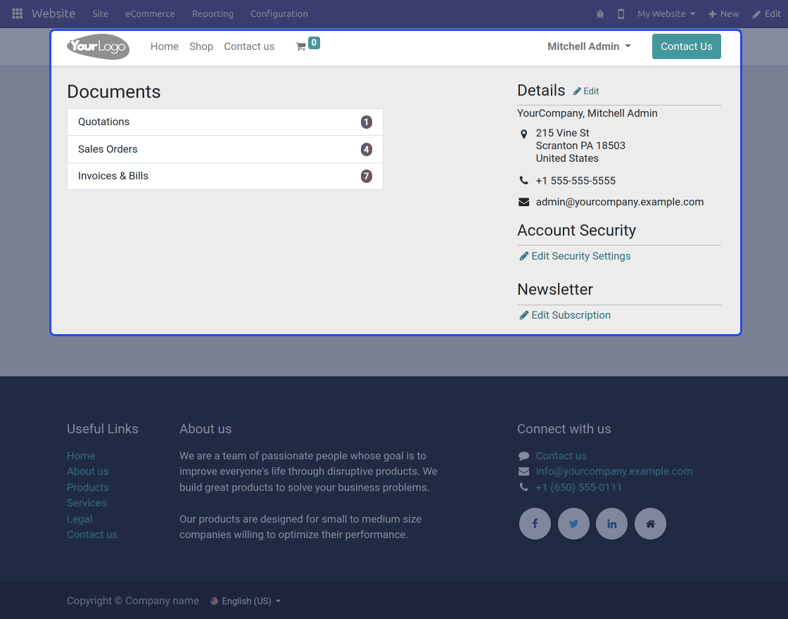 Odoo Website Mass Mailing Newsletter