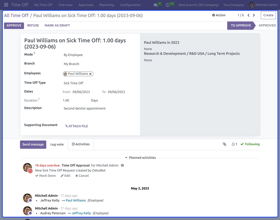 Odoo Multi Branch Employee