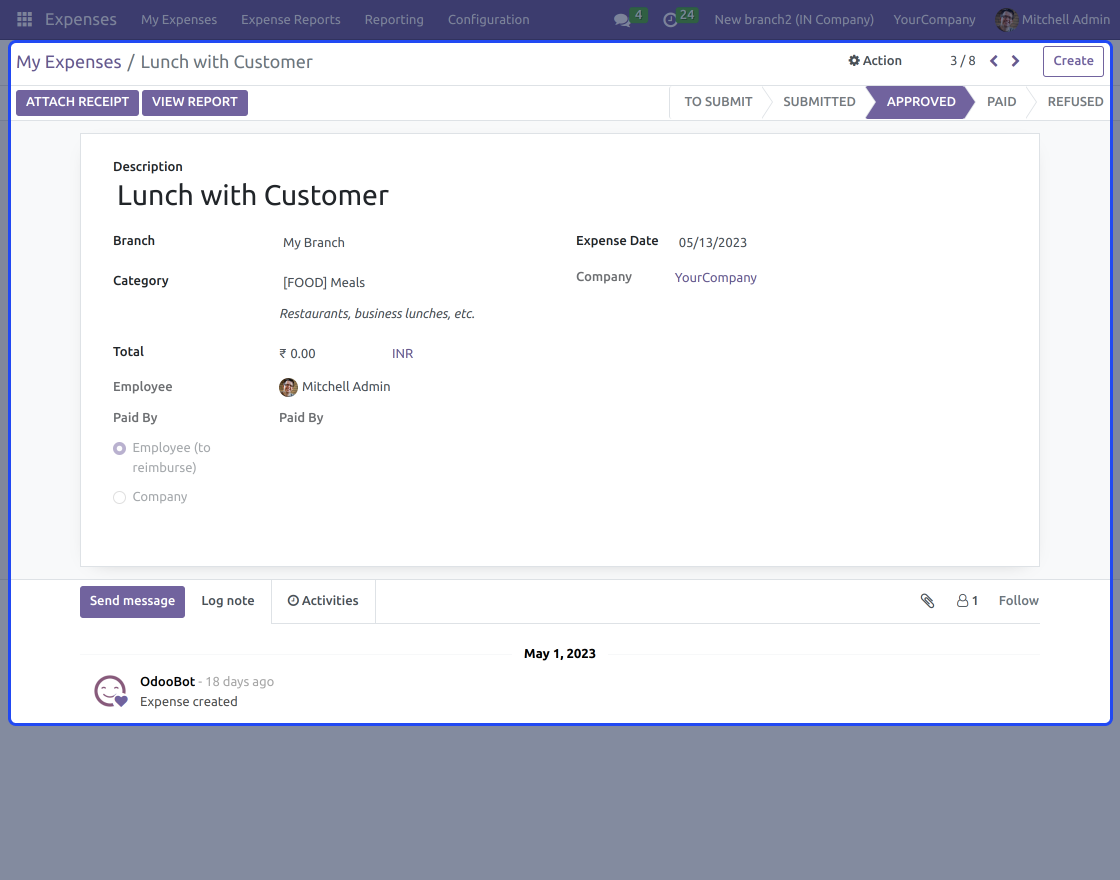 Odoo Multi Branch Employee