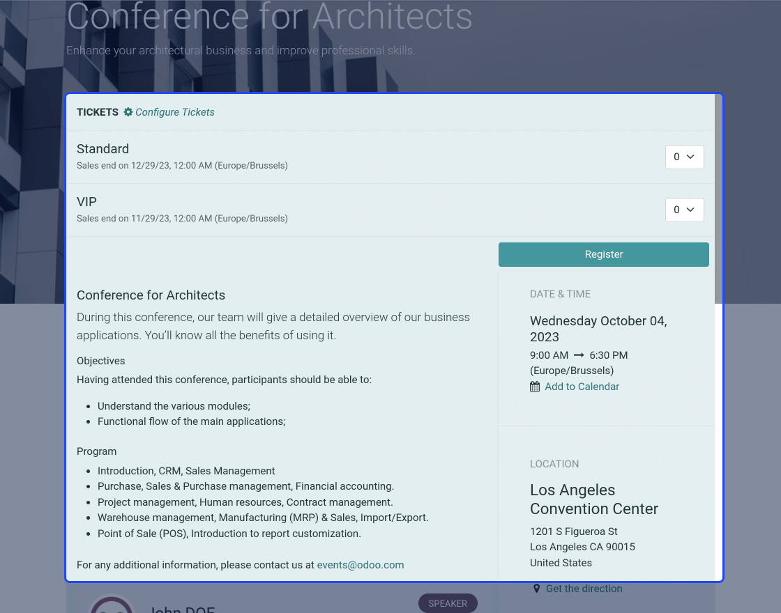 Odoo Event: All in One