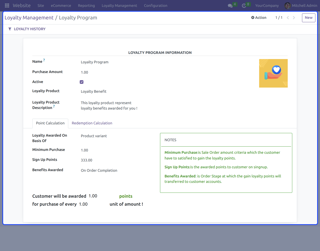 Odoo Loyalty Management Extension