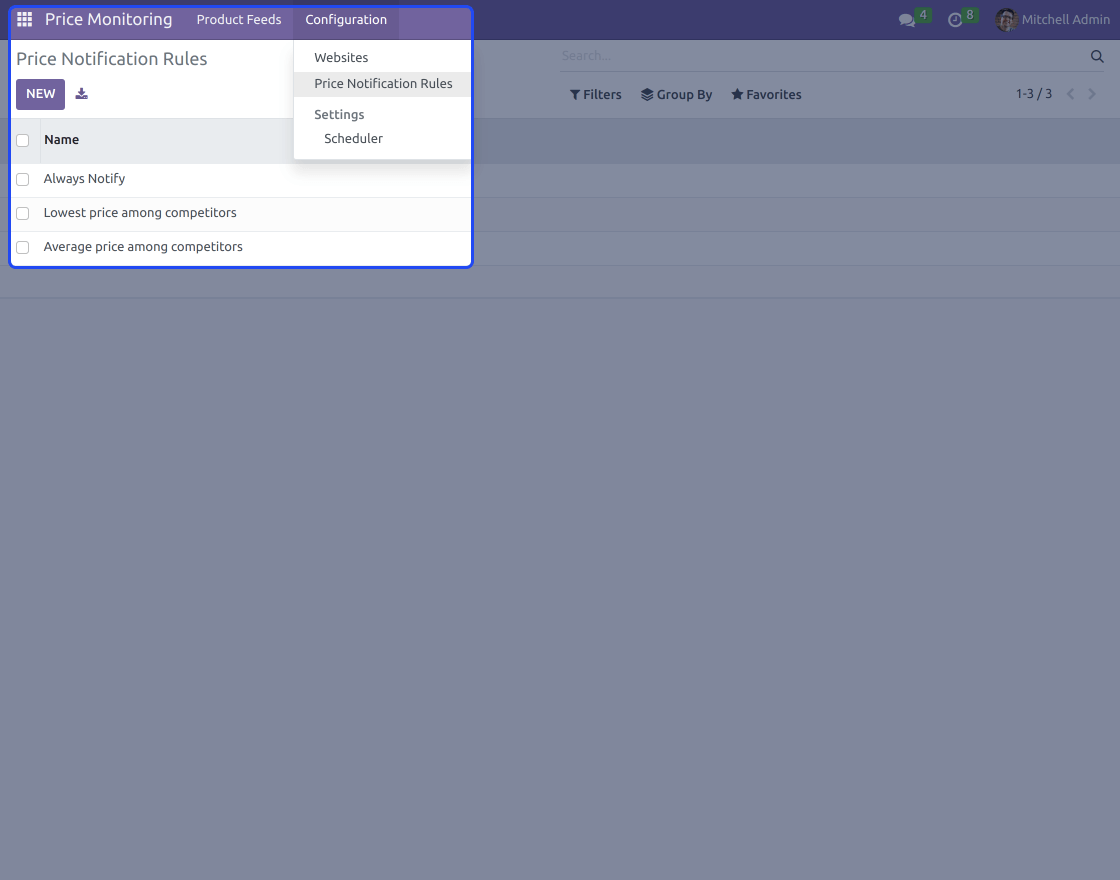 Odoo Competitor Price Monitoring