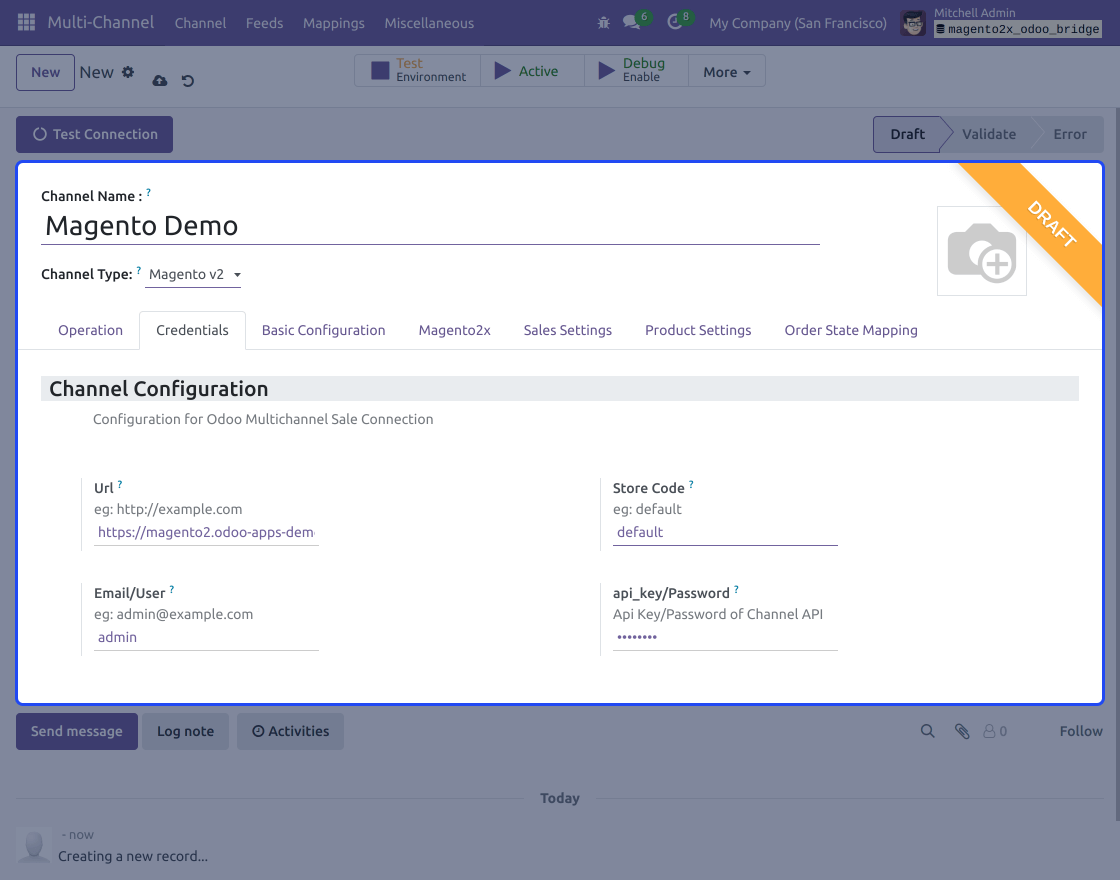 Multi Channel Magento 2.x Odoo Bridge(Multi Channel-MOB)