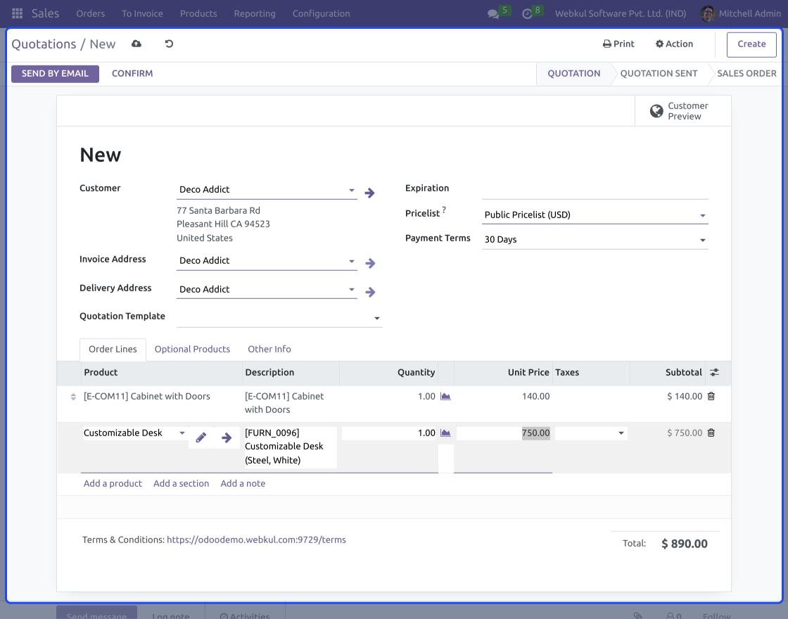 Odoo Picking Per Order Line