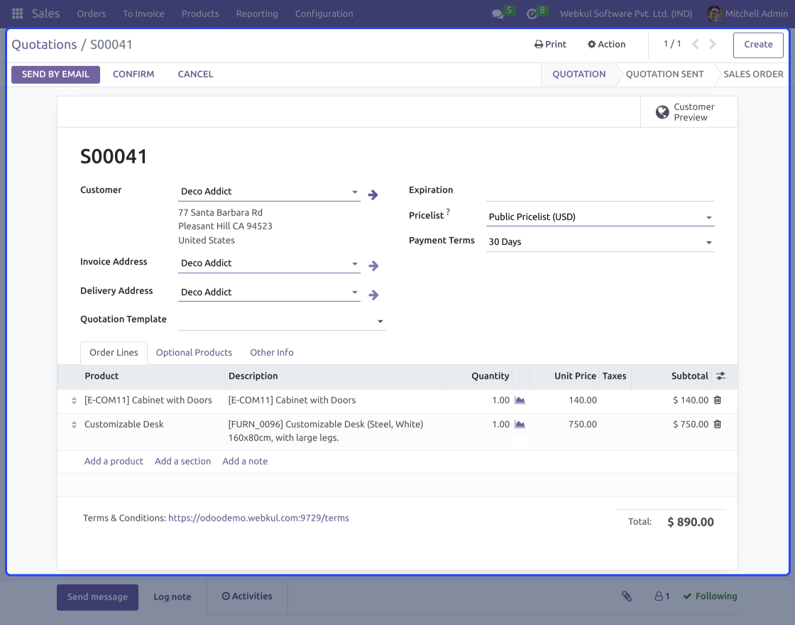 Odoo Picking Per Order Line