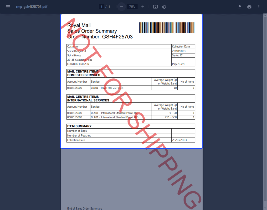 Odoo Royal Mail Proshipping Delivery Carrier